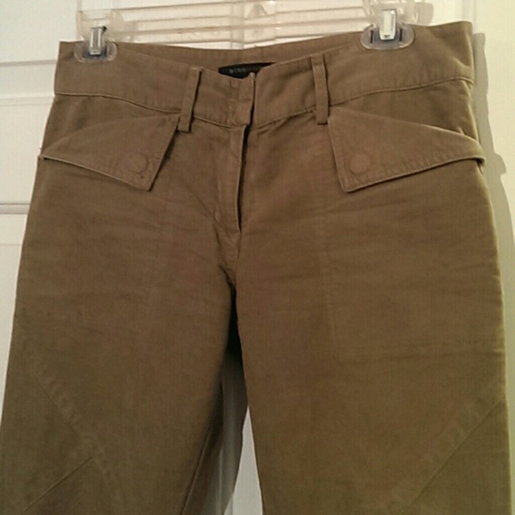 VTG 90's BCBG Max Azria Velour Zippered Flare Jean - Picture 1 of 8